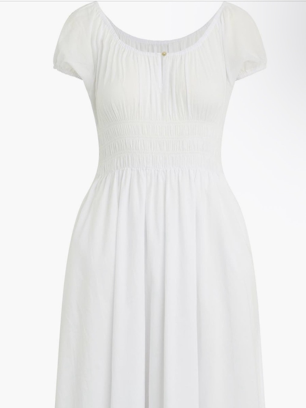 Favorite Daughter White Midi Dress with Smocked Waist - Picture 2 of 7